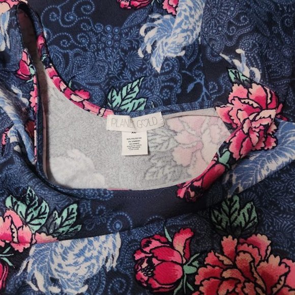 Planet Gold floral print flare junior dress sz XL - Picture 4 of 5